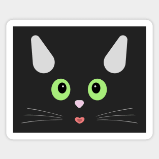 Face of a green-eyed cat Sticker